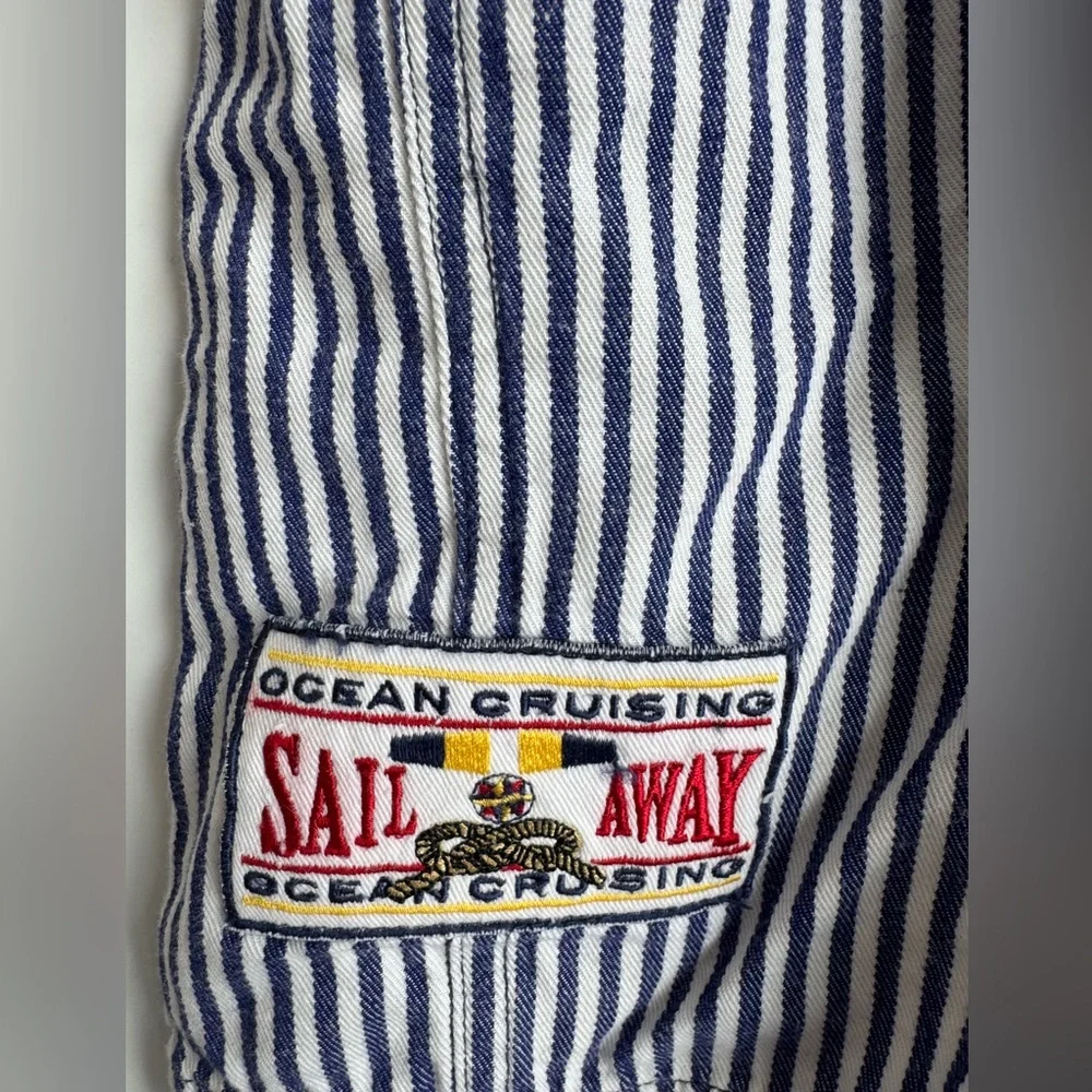 Hush Puppies Pup Blue White Stripe Overall Vintage 6‎ 9 months sail away